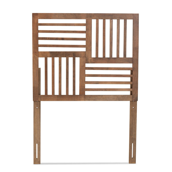 Baxton Studio Baxton Modern Slatted Wood Headboard in Ash Walnut Finish - Stylish and Adjustable Twin Bedroom Focal Point Adler Twin MG9747-Ash Walnut-HB-Twin