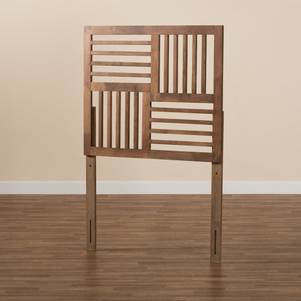 Baxton Studio Baxton Modern Slatted Wood Headboard in Ash Walnut Finish - Stylish and Adjustable Twin Bedroom Focal Point Adler Twin MG9747-Ash Walnut-HB-Twin