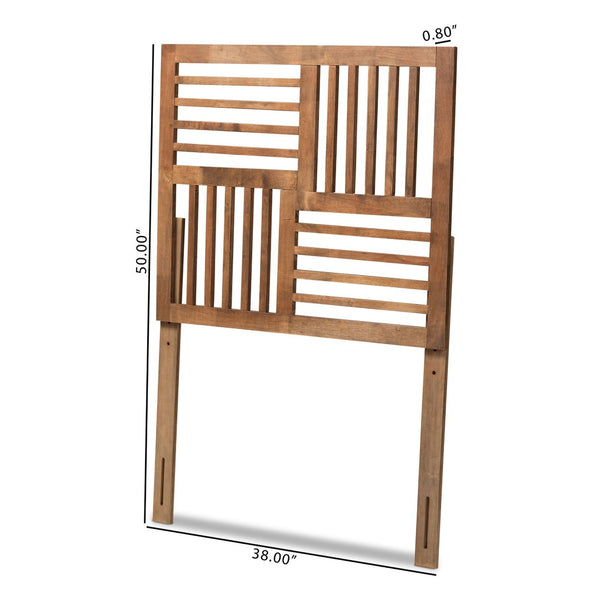 Baxton Studio Baxton Modern Slatted Wood Headboard in Ash Walnut Finish - Stylish and Adjustable Twin Bedroom Focal Point Adler Twin MG9747-Ash Walnut-HB-Twin