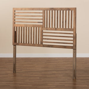 Baxton Studio Baxton Modern Slatted Wood Headboard in Ash Walnut Finish - Stylish and Adjustable Twin Bedroom Focal Point Adler Queen MG9747-Ash Walnut-HB-Queen