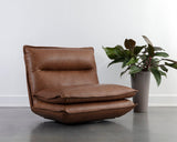 Colson Swivel Armless Chair - Cognac Leather 111479 Sunpan