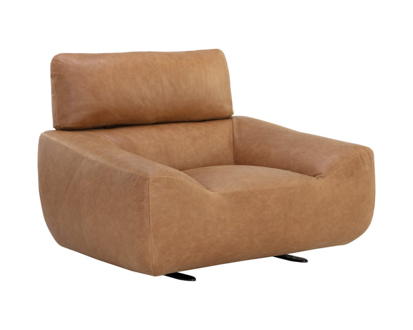 Sunpan Paget Italian Leather Glider Lounge Chair with Locking Mechanism for Modern Living 111480