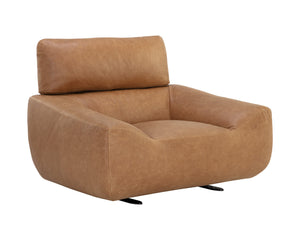 Paget Glider Lounge Chair - Camel Leather 111480 Sunpan