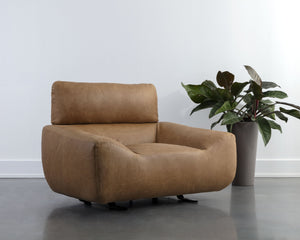 Sunpan Paget Italian Leather Glider Lounge Chair with Locking Mechanism for Modern Living 111480