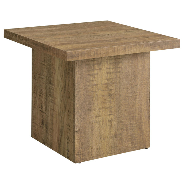 English Elm Exeter Mango Square End Table with Black Veneer Finish, Tall Minimalist Engineered Wood Accent Table B062P375988