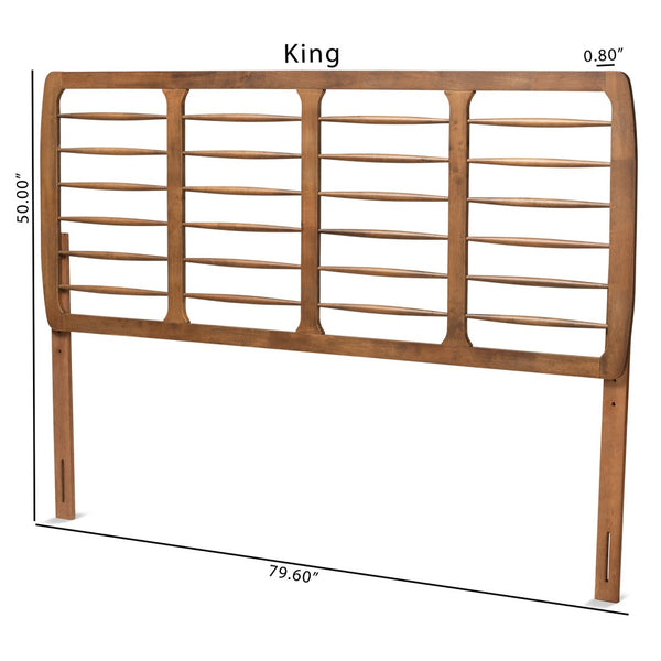 Baxton Studio Baxton Studio Carolyn Mid-Century Modern Ash Walnut Headboard for Cozy, Stylish Bedrooms King MG9749-Ash Walnut-HB-King