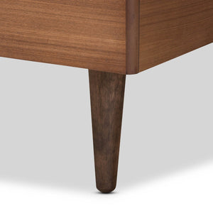 Baxton Studio Baxton Studio Mid-Century Modern Ash Walnut Twin Platform Bed with Adjustable Headboard Design Kioshi Twin Kioshi-Ash Walnut-Twin