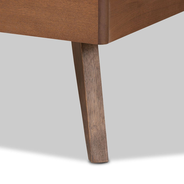 Baxton Studio Baxton Studio Mid-Century Modern Platform Bed in Ash Walnut Finish - Stylish and Practical Design Takeo Twin Takeo-Ash Walnut-Twin