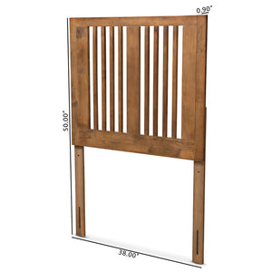 Baxton Studio Baxton Studio Modern Ash Walnut Wood Headboard - Elegant Slatted Design for Twin Beds, Adjustable Height Harena Twin MG9751-Ash Walnut-HB-Twin