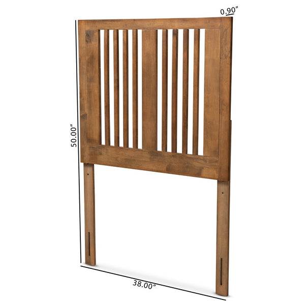 Baxton Studio Baxton Studio Modern Ash Walnut Wood Headboard - Elegant Slatted Design for Twin Beds, Adjustable Height Harena Twin MG9751-Ash Walnut-HB-Twin