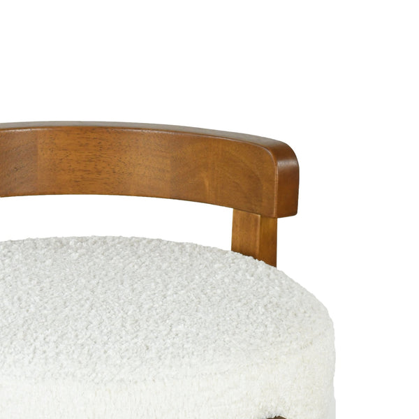 English Elm Christopher Knight Home® - Elise Elegant Wooden Low Back Barstool Set of 2 with Padded Fabric Seats, Compact Durable Design Walnut,White N775P277433W
