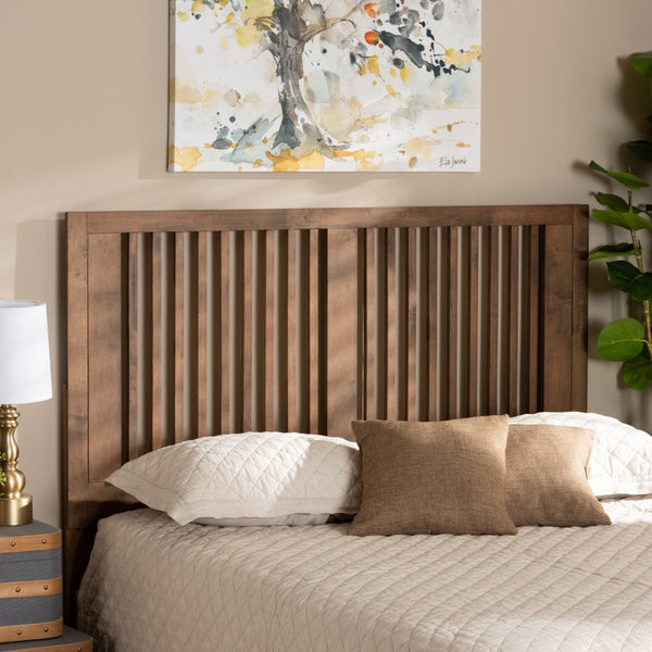 Baxton Studio Baxton Studio Modern Ash Walnut Wood Headboard - Elegant Slatted Design for Twin Beds, Adjustable Height Harena Queen MG9751-Ash Walnut-HB-Queen