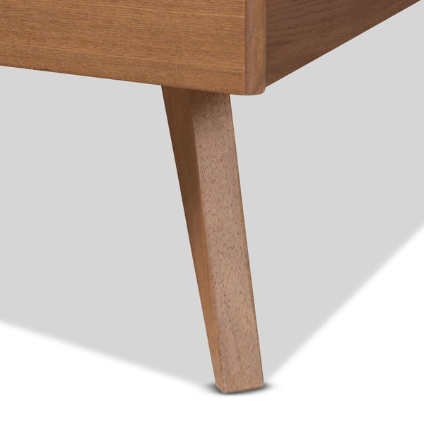 Baxton Studio Baxton Studio Mid-Century Modern Platform Bed in Ash Walnut Finish - Stylish and Practical Design Takeo King Takeo-Ash Walnut-King