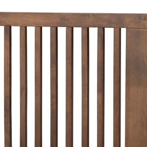 Baxton Studio Baxton Studio Mid-Century Modern Ash Walnut Twin Platform Bed with Adjustable Headboard Design Kioshi Queen Kioshi-Ash Walnut-Queen