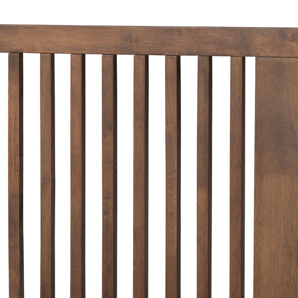 Baxton Studio Baxton Studio Mid-Century Modern Ash Walnut Twin Platform Bed with Adjustable Headboard Design Kioshi Queen Kioshi-Ash Walnut-Queen