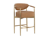 Heloise Counter Stool - Milliken Cognac 111574 Sunpan