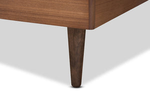Baxton Studio Baxton Studio Rina Twin Size Platform Bed Frame - Mid-Century Modern Ash Walnut Finish, Stylish & Durable MG97151-Ash Walnut-Frame-Twin
