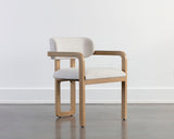 Madrone Dining Armchair - Rustic Oak - Heather Ivory Tweed 111584 Sunpan