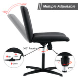 English Elm Black High Grade Pu Material. Home Computer Chair Office Chair Adjustable 360 ° Swivel Cushion Chair With Black Foot Swivel Chair Makeup Chair Study Desk Chair. No Wheelsw115167391