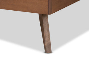 Baxton Studio Baxton Studio Lissette Twin Platform Bed Frame - Mid-Century Modern Ash Walnut Design with Storage MG9704-Ash Walnut-Bed Frame-Twin