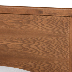 Baxton Studio Baxton Studio Jiro Twin Size Platform Bed in Walnut Brown - Stylish Mid-Century Modern Design & Functionality Jiro-Ash Walnut-Twin