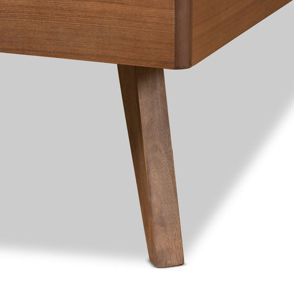 Baxton Studio Baxton Studio Jiro Twin Size Platform Bed in Walnut Brown - Stylish Mid-Century Modern Design & Functionality Jiro-Ash Walnut-Twin