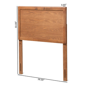 Baxton Studio Baxton Studio Mid-Century Modern Walnut Brown Wood Headboard for Stylish Full-Size Bedrooms Raya Twin MG97033-Ash Walnut-HB-Twin
