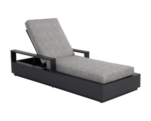 Sunpan Tavira Outdoor Aluminum Chaise Lounge with All-Weather Woven Fabric Charcoal Frame 111600V