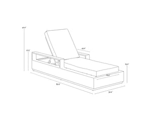 Sunpan Tavira Outdoor Aluminum Chaise Lounge with All-Weather Woven Fabric Charcoal Frame 111600V