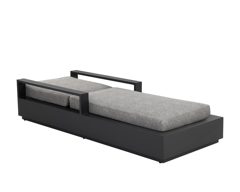 Sunpan Tavira Outdoor Aluminum Chaise Lounge with All-Weather Woven Fabric Charcoal Frame 111600V