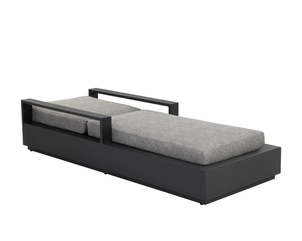 Sunpan Tavira Outdoor Aluminum Chaise Lounge with All-Weather Woven Fabric Charcoal Frame 111600V