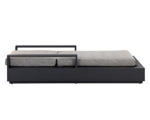 Sunpan Tavira Outdoor Aluminum Chaise Lounge with All-Weather Woven Fabric Charcoal Frame 111600V