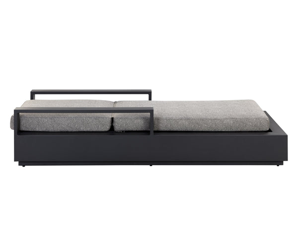 Sunpan Tavira Outdoor Aluminum Chaise Lounge with All-Weather Woven Fabric Charcoal Frame 111600V