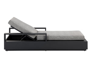 Sunpan Tavira Outdoor Aluminum Chaise Lounge with All-Weather Woven Fabric Charcoal Frame 111600V
