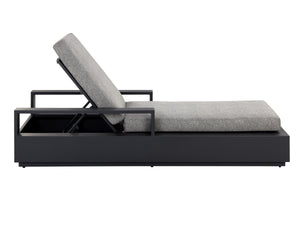Sunpan Tavira Outdoor Aluminum Chaise Lounge with All-Weather Woven Fabric Charcoal Frame 111600V