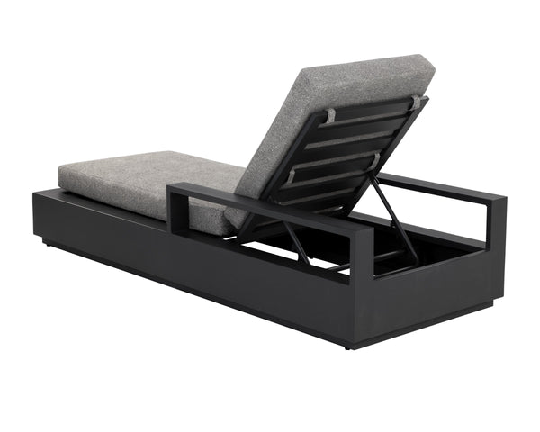 Sunpan Tavira Outdoor Aluminum Chaise Lounge with All-Weather Woven Fabric Charcoal Frame 111600V