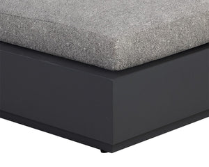 Sunpan Tavira Outdoor Aluminum Chaise Lounge with All-Weather Woven Fabric Charcoal Frame 111600V