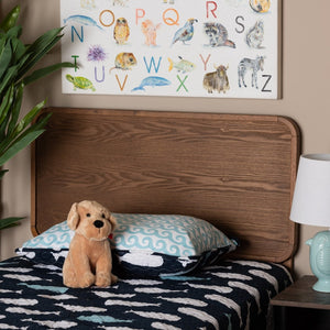 Baxton Studio Baxton Mid-Century Modern Walnut Brown Headboard - Stylish Comfort & Customizable Height Options Mailene Twin MG3000P-Ash Walnut-HB-Twin