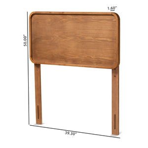 Baxton Studio Baxton Mid-Century Modern Walnut Brown Headboard - Stylish Comfort & Customizable Height Options Mailene Twin MG3000P-Ash Walnut-HB-Twin