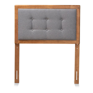 Baxton Studio Baxton Sarine Mid-Century Twin Headboard: Stylish Dark Grey Upholstery & Walnut Wood Finish Design MG97053-Dark Grey/Ash Walnut-HB-Twin