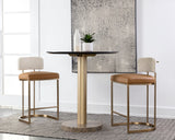 Larissa Counter Stool - Napa Cognac / Rhea Light Barley 111647 Sunpan