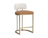 Larissa Counter Stool - Napa Cognac / Rhea Light Barley 111647 Sunpan