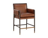 Mauti Counter Stool - Brown - Shalimar Tobacco Leather 111654 Sunpan