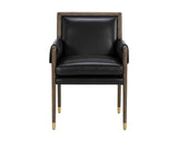 Mauti Dining Armchair - Distressed Brown - Cortina Black Leather 111656 Sunpan