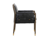 Mauti Dining Armchair - Distressed Brown - Cortina Black Leather 111656 Sunpan