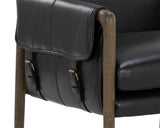 Mauti Dining Armchair - Distressed Brown - Cortina Black Leather 111656 Sunpan