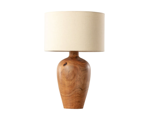 Sunpan Noboli Solid Acacia Wood Table Lamp Handcrafted Organic Sculptural Gourd Shape 111722