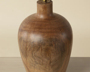 Sunpan Noboli Solid Acacia Wood Table Lamp Handcrafted Organic Sculptural Gourd Shape 111722