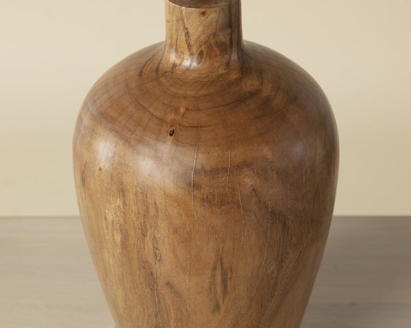 Sunpan Noboli Solid Acacia Wood Table Lamp Handcrafted Organic Sculptural Gourd Shape 111722