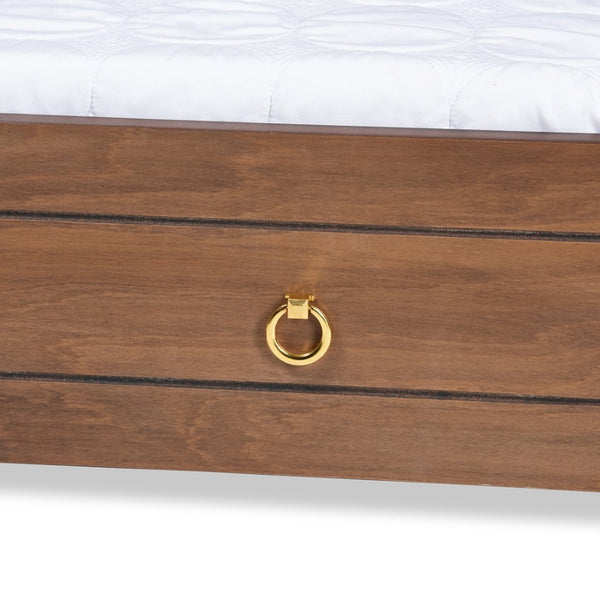 Baxton Studio Baxton Studio Alya Classic Farmhouse Walnut Brown Daybed with Convenient Roll-Out Trundle Bed Full MG0016-1-Walnut-Daybed-F/T